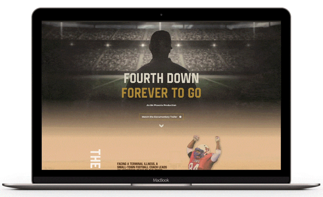 84 Phoenix Fourth and Forever Website shown as a scrolling gif