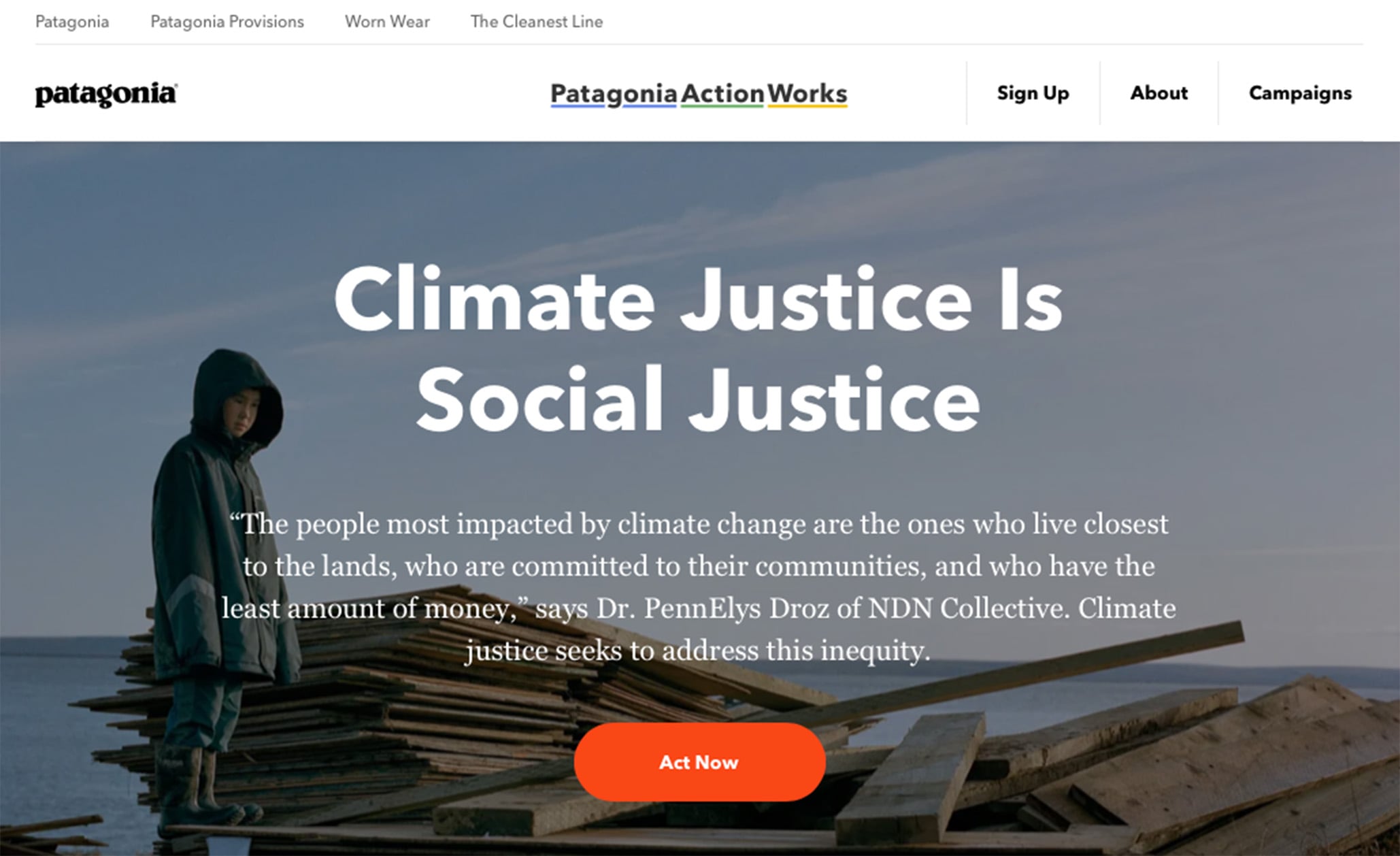 Patagonia Climate Justice Webpage