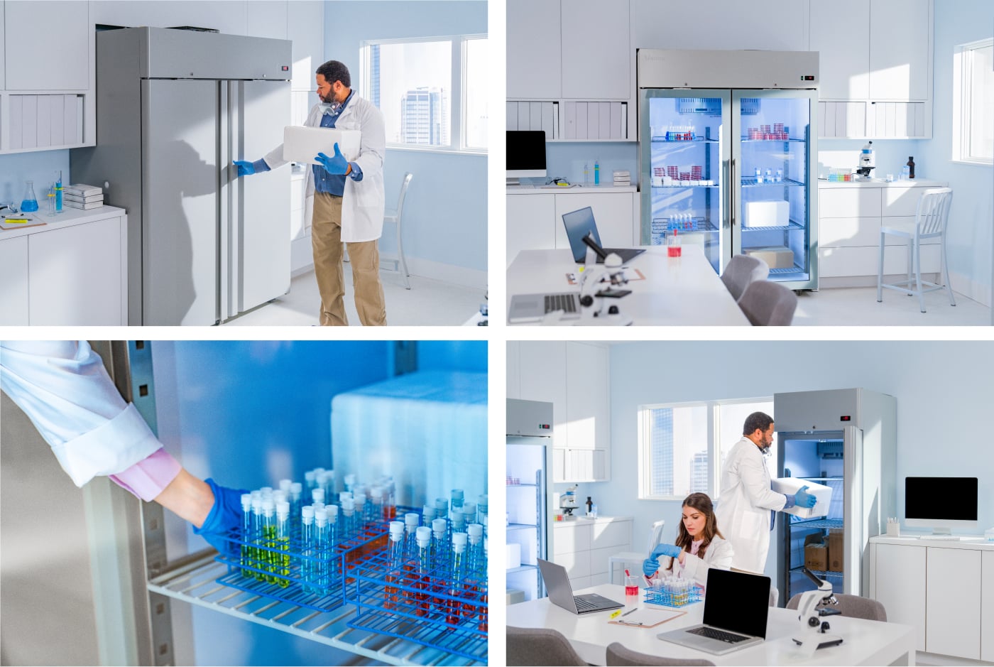 Bailey Brand Consulting Vector Lab Products Grid of 4 Images of people working in the lab