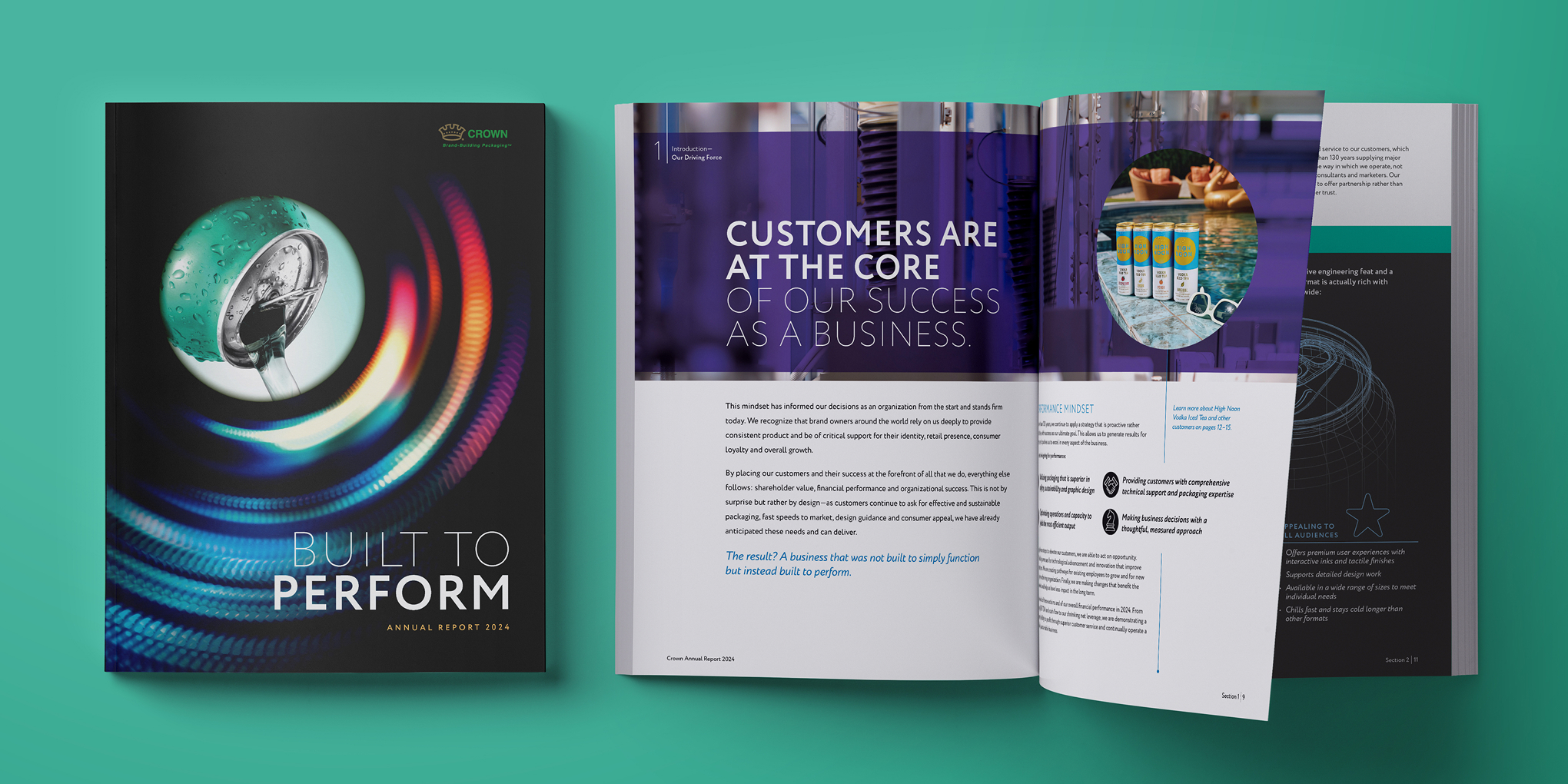 Bailey Brand Consulting Crown Holdings Annual Report 2024 Cover Design & Interior Spread Photo